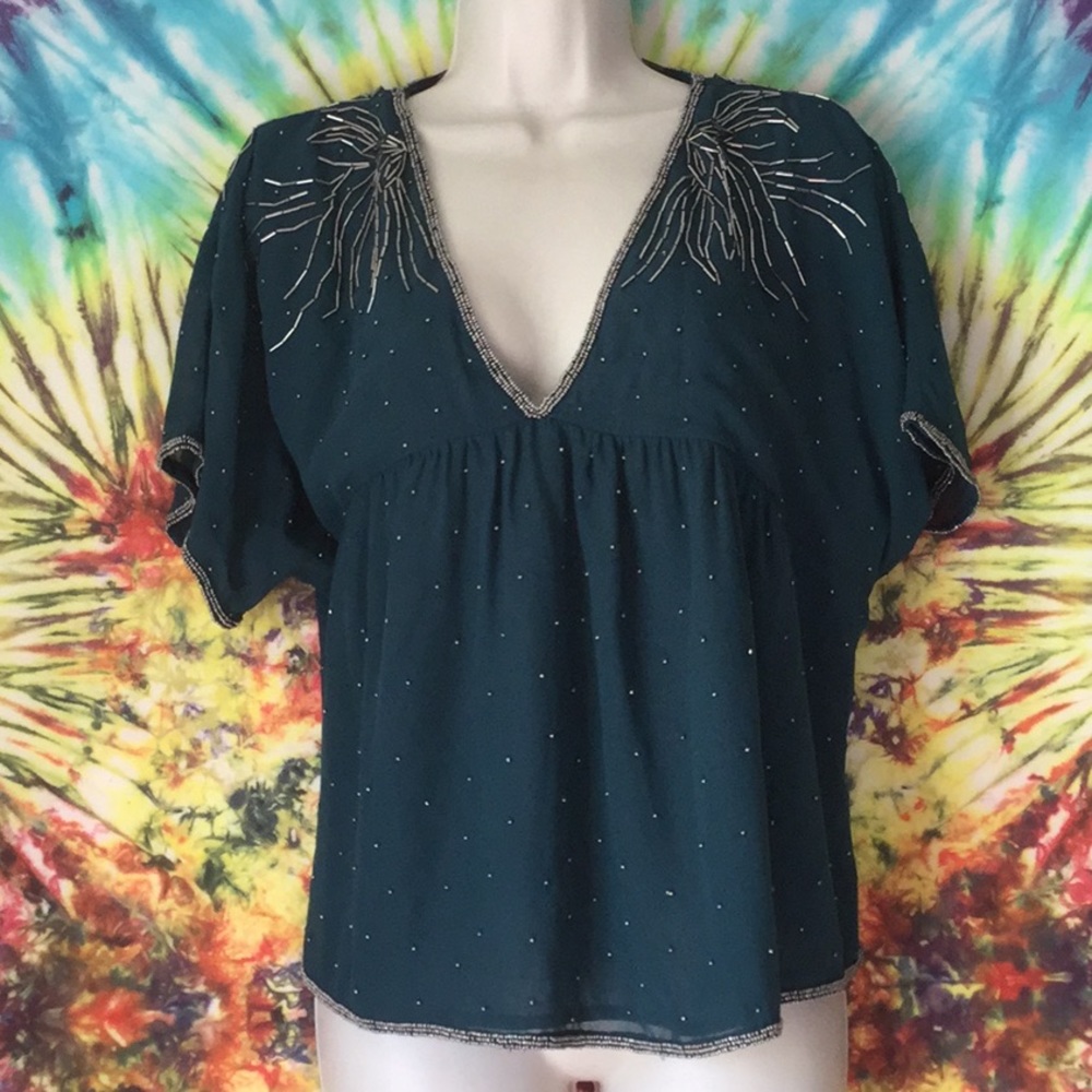 Stone Row Embroidered beaded Blouse